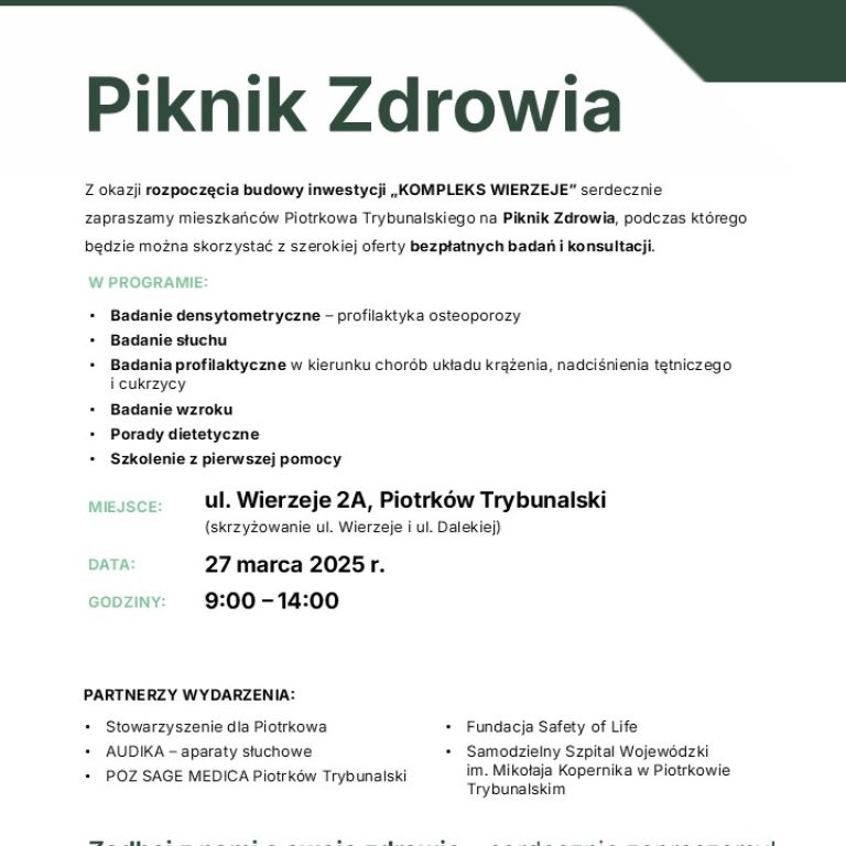 Piknik Zdrowia 27.03 Piotrków Trybunalski - JD